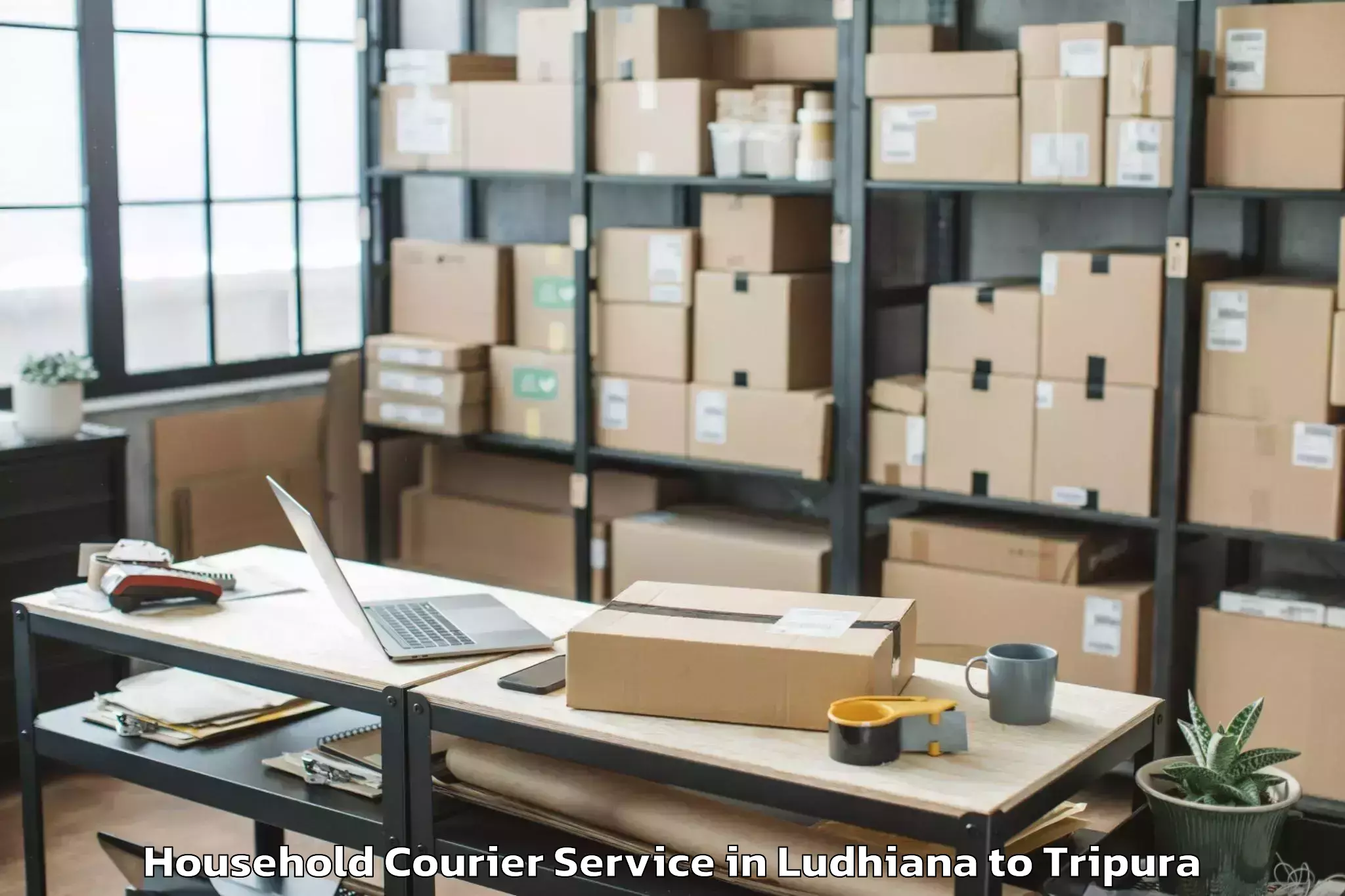 Efficient Ludhiana to Santirbazar Household Courier